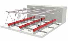 Schemaskizze Bauteilaktivierung einer Geschoßdecke, Quelle: Z + B