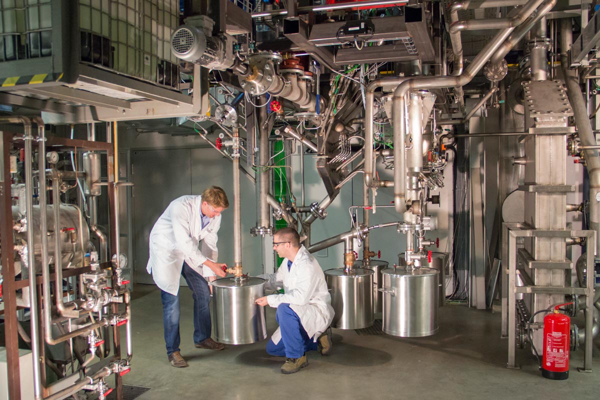 Lower part of the research plant without thermal insulation, photo: TU Wien