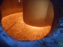 Granulation in progress, photo: Primetals Technologies