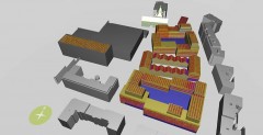 Illustration of the PV potential of the “Ottakringer_leben” neighbourhood, source: Technikum Wien, Capacity: 1,335.6 kWp, Module area: 6,845.5 m3 , Expected output: 1,307,558 kWh