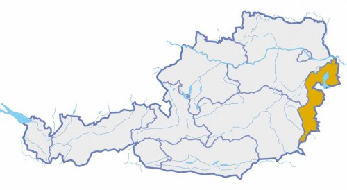 Österreichkarte mit Burgenland