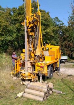 Second borehole on NÖM area in September 2020. It was core-drilled down to a depth of 30 m, photo: SANBA project