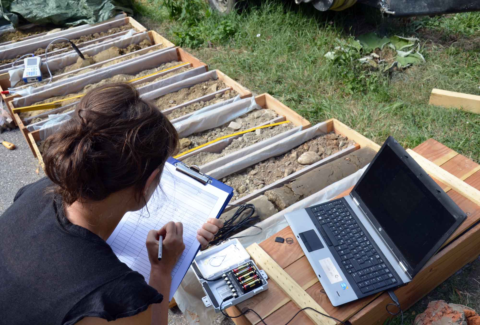 Thermal conductivity measurements on the drilling core, photo: Heat Harvest consortium