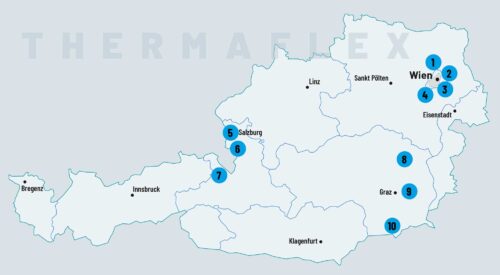 ThermaFLEX Projekte; Karte: Waldhör KG