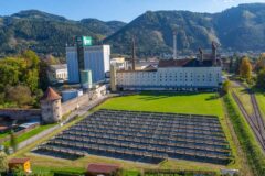 3 - Solar process heat at Göss brewery (2014) – The mashing process was converted and a 1,470 m2 solar thermal collector now supplies hot water in a low-temperature process thanks to a new heat exchanger – an Austrian contribution to IEA SHC Task 49 Solar Heat Integration in Industrial Processes. (Photo: AEE INTEC)