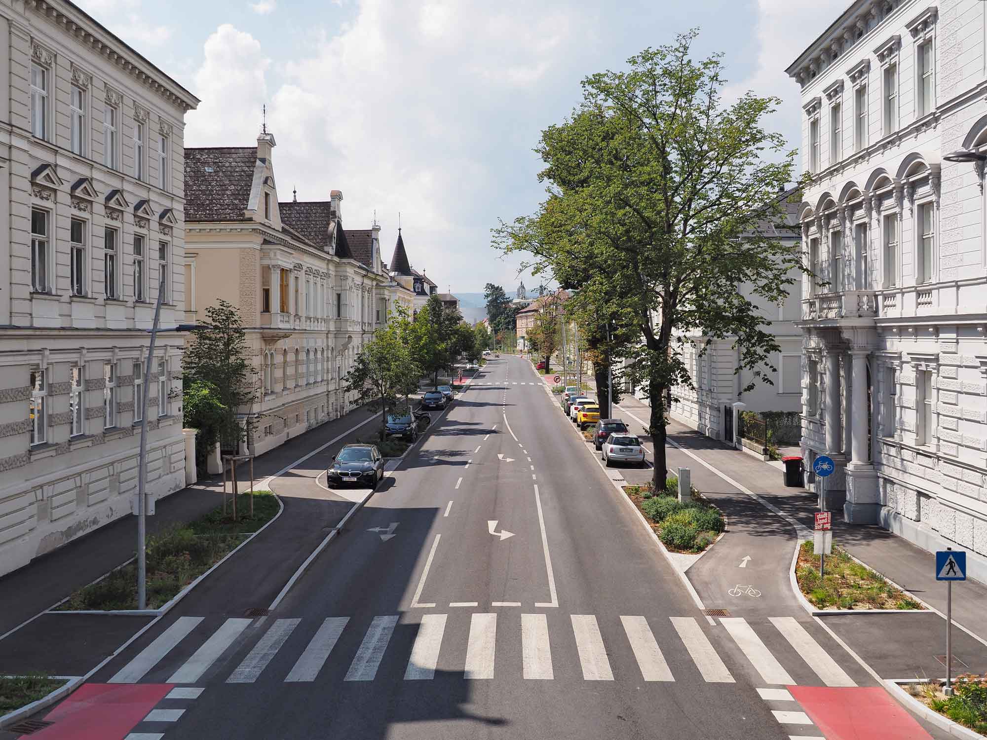 Zentrum Stadt Krems, Blick auf die Ringstrasse